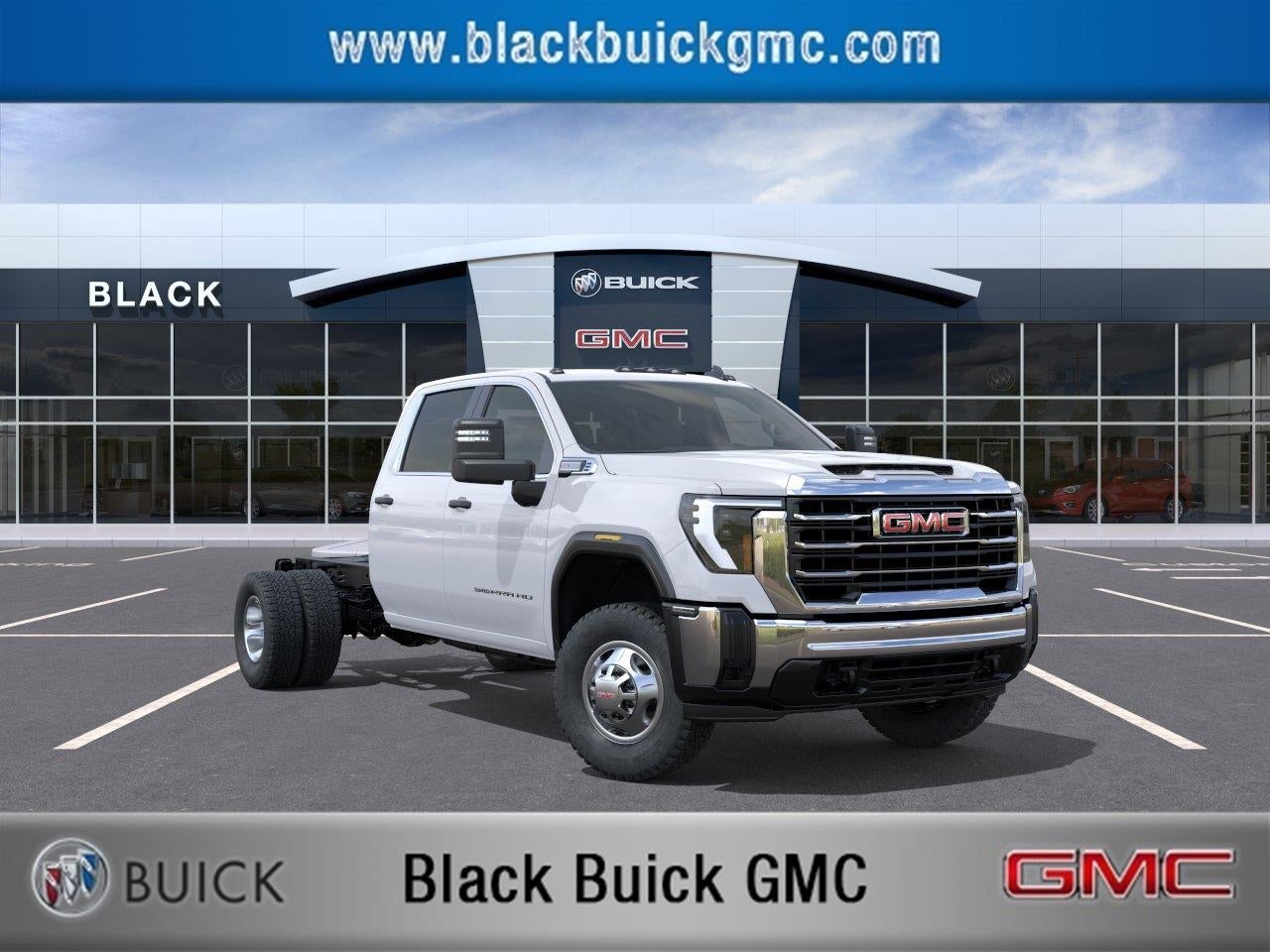 2026 GMC Sierra 3500 HD Chassis Cab Pro in Summit White — front three-quarter view