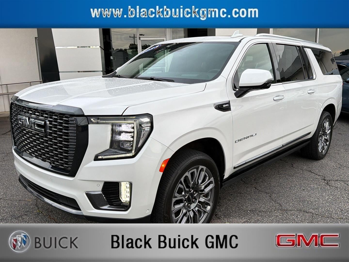 2023 GMC Yukon XL Denali Ultimate in White Frost Tricoat — front three-quarter view