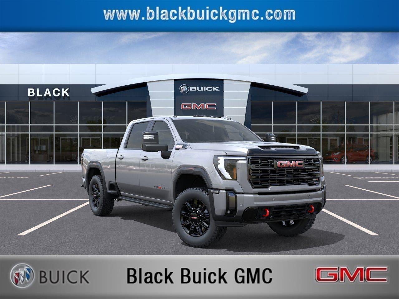 2026 GMC Sierra 2500 HD AT4 in Sterling Metallic — front three-quarter view