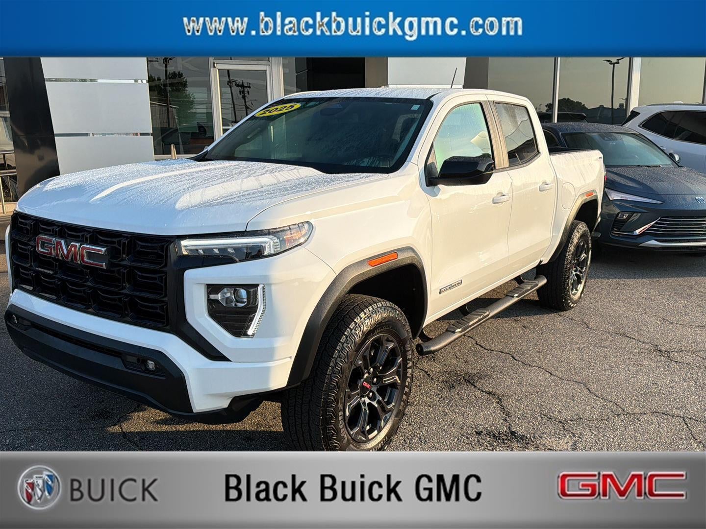 2025 GMC Canyon Elevation in Summit White — front three-quarter view