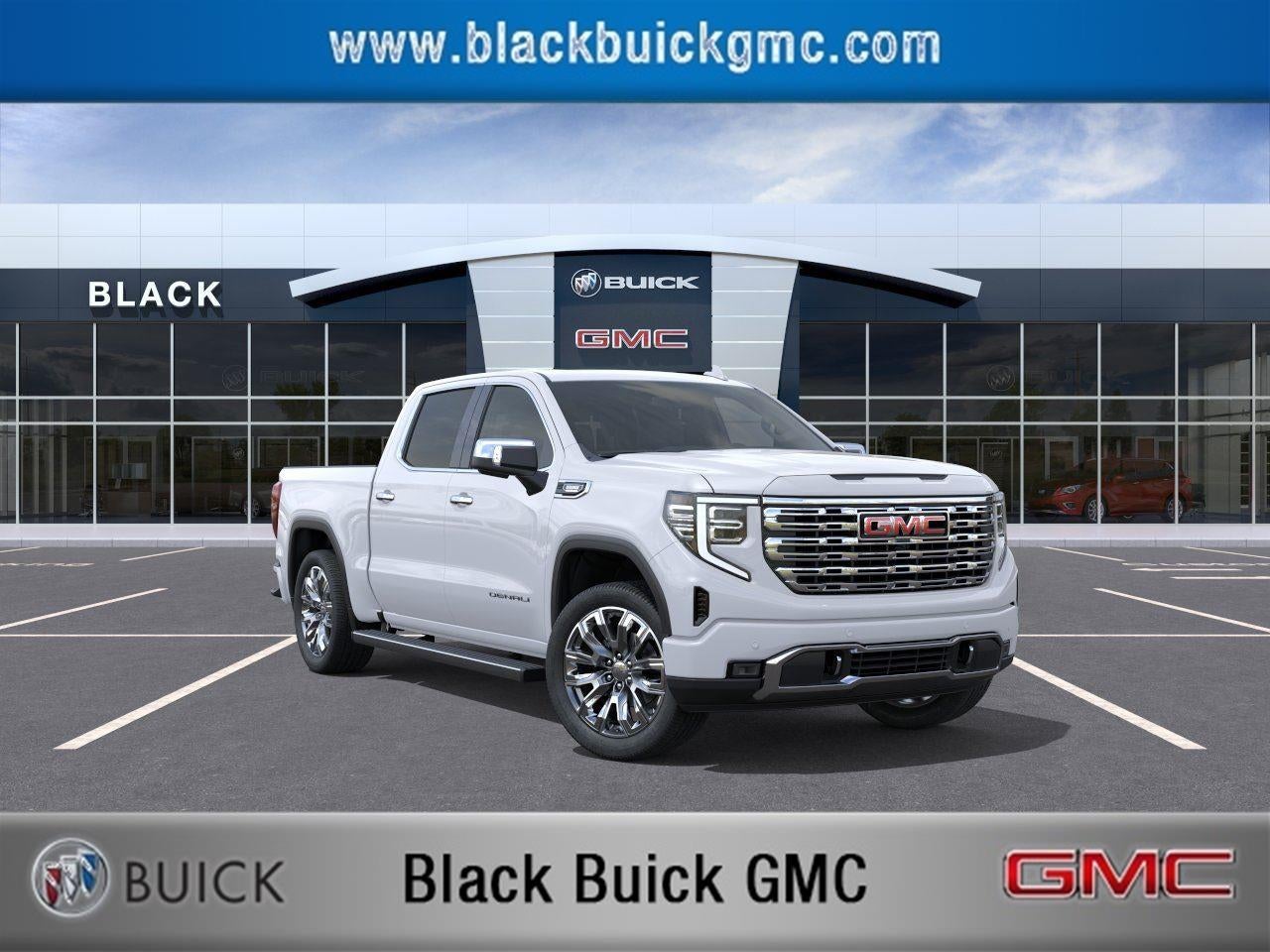 2026 GMC Sierra 1500 Denali in Glacier White Tricoat — front three-quarter view