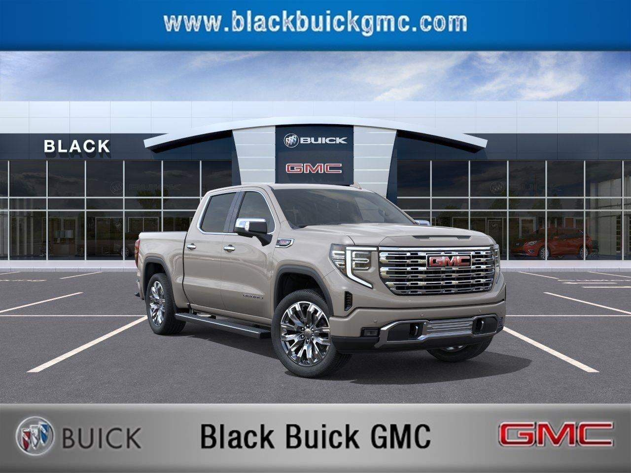 2026 GMC Sierra 1500 Denali in Coastal Dune — front three-quarter view