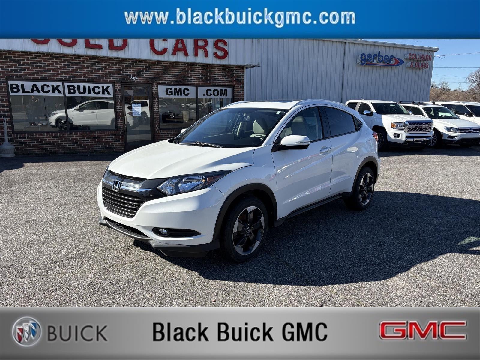 2018 Honda HR-V EX-L Navi in White Frost Tri — front three-quarter view