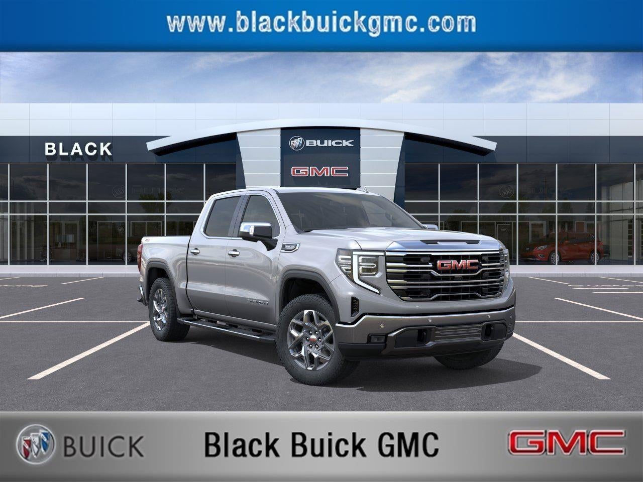 2026 GMC Sierra 1500 SLT in Sterling Metallic — front three-quarter view