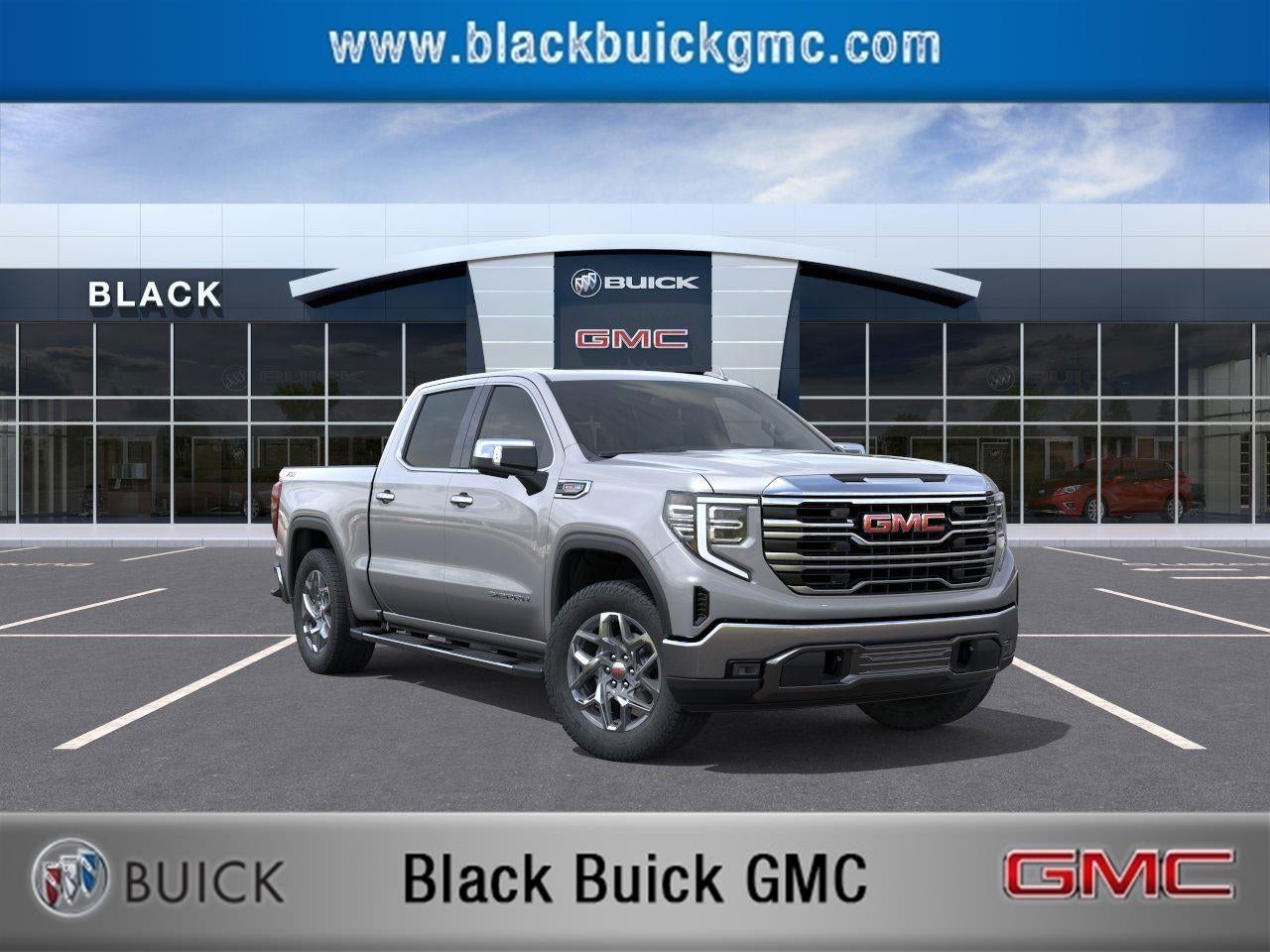 2026 GMC Sierra 1500 SLT in Sterling Metallic — front three-quarter view