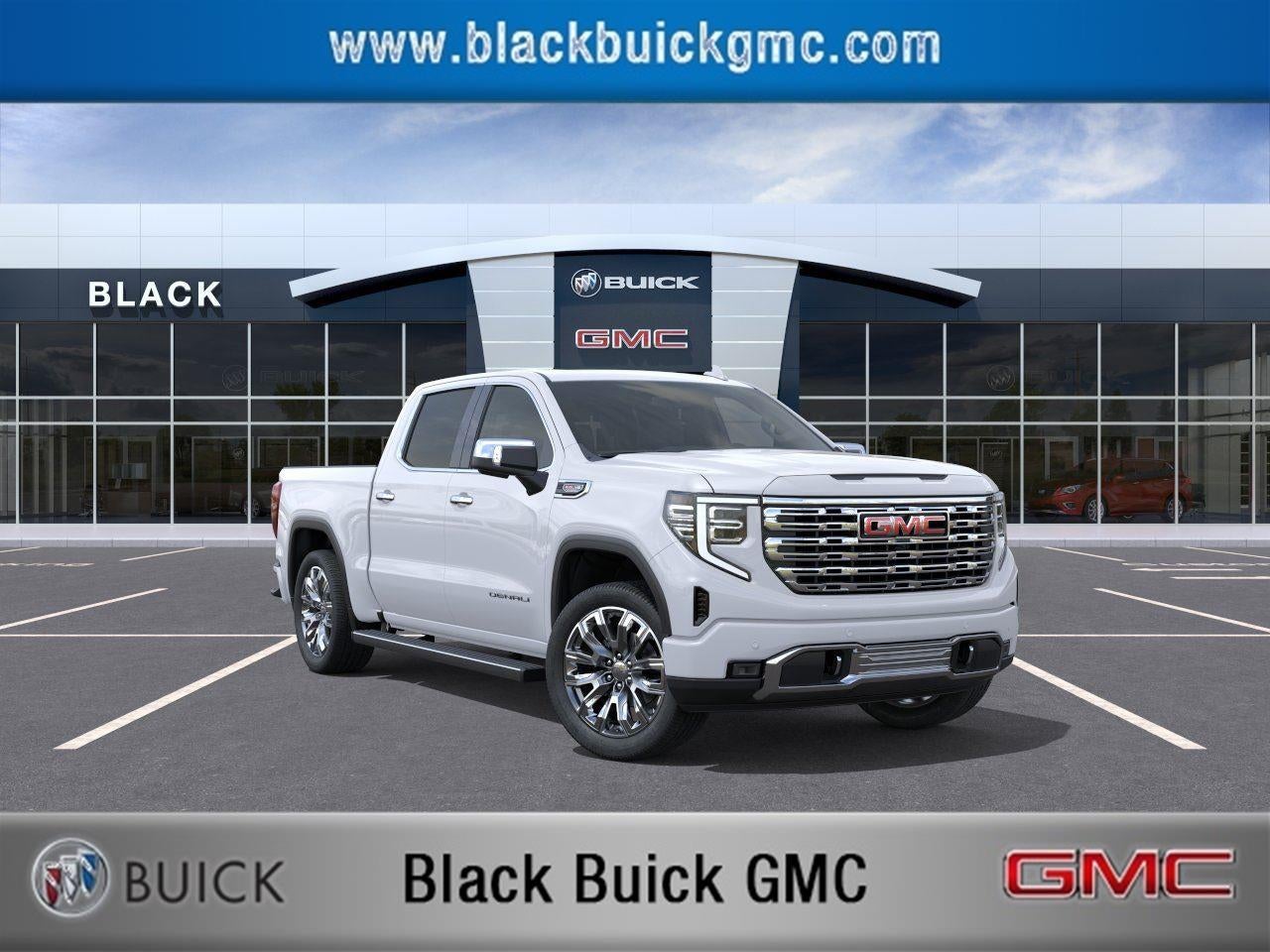 2026 GMC Sierra 1500 Denali in Glacier White Tricoat — front three-quarter view