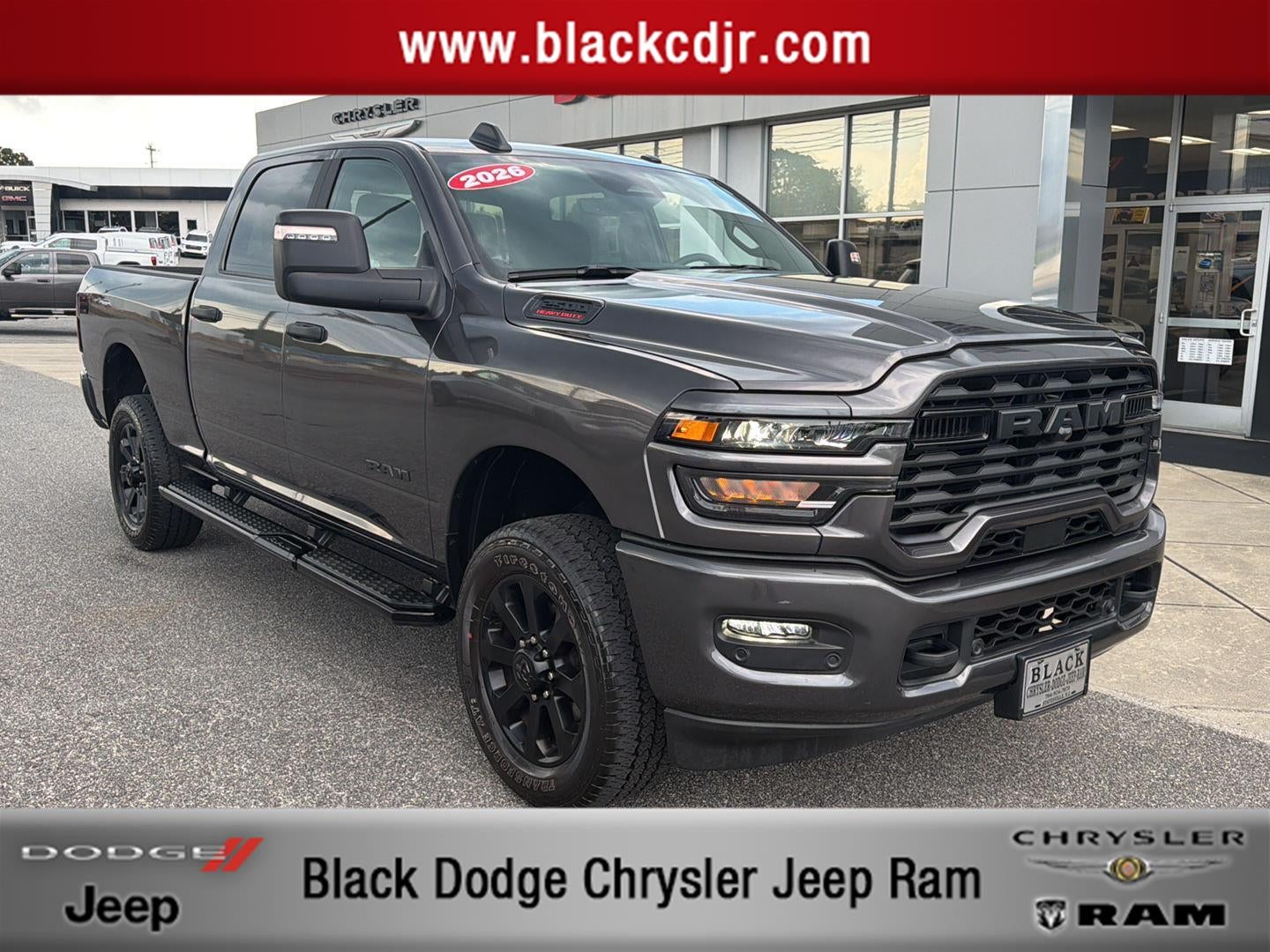 2026 RAM 2500 Big Horn Crew Cab 4x4 6'4' Box in Granite Crystal Metallic Clearcoat — front three-quarter view