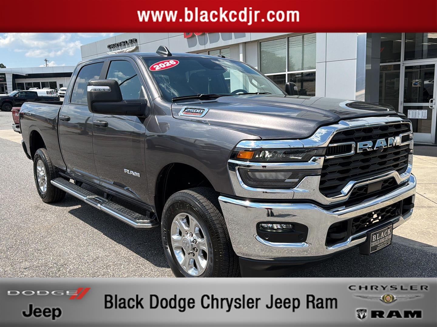 2026 RAM 2500 Big Horn Crew Cab 4x4 6'4' Box in Granite Crystal Metallic Clearcoat — front three-quarter view
